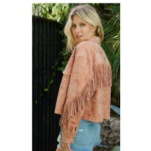 Blank NYC Vegan Suede Fringe Moto Jacket Sz S🆕📦🏃🏻💨🚚
